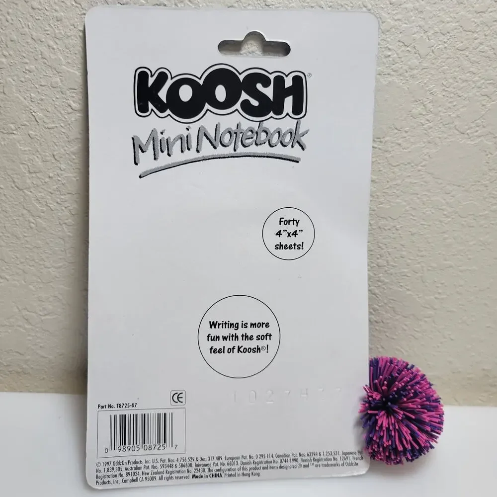 LOT OF 3 RARE VINTAGE 1997 OddzON KOOSH BALL PAGE MARKER MINI NOTEPAD SOFT PUFFY